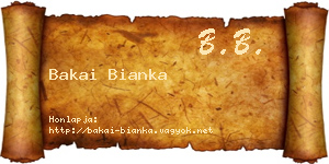 Bakai Bianka névjegykártya