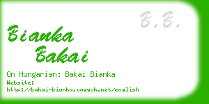 bianka bakai business card